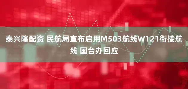 泰兴隆配资 民航局宣布启用M503航线W121衔接航线 国台办回应